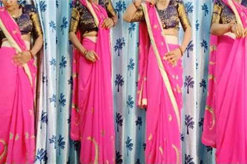 Modern Style Crape Saree Draping parfect fiting ! @sulekhavideos16 #sarredraping #sareecollection