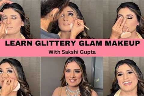 Uncut Glam Glittery eye Makeup Tutorial @SakshiGuptaMakeupStudioAcademy  #makeup #tutorial
