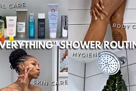 My “Everything” Self Care shower routine | hygiene, hair care, oral care, body care + skin care