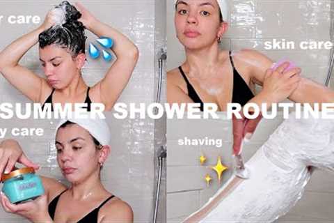 SUMMER SHOWER ROUTINE | Shaving, Hair Care, Body Care, Skin Care & more!